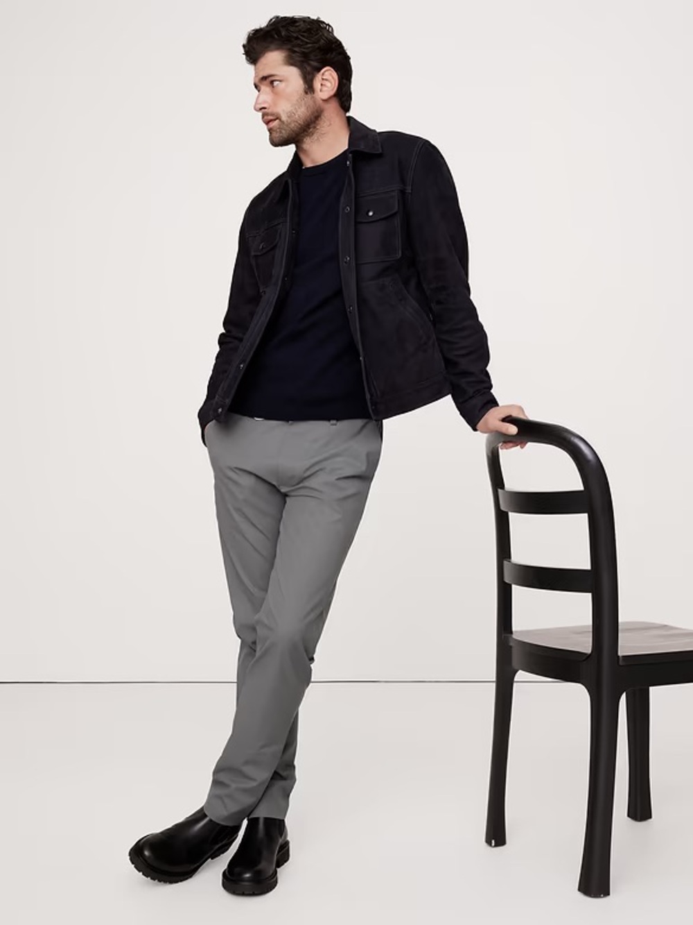 Banana Republic Athletic Slim Performance Pant Gray Trousers 30x32